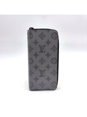 Louis Vuitton Zippy Wallet Vertical Nam Leather Gray Black